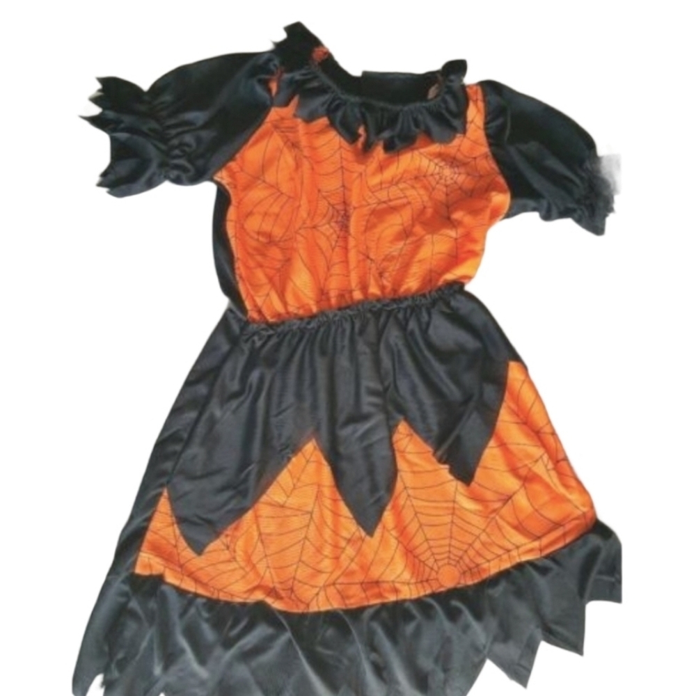 Toddler Halloween Dress Costume Web Witch Orange black size 2-4 Rubies * - Picture 7 of 7